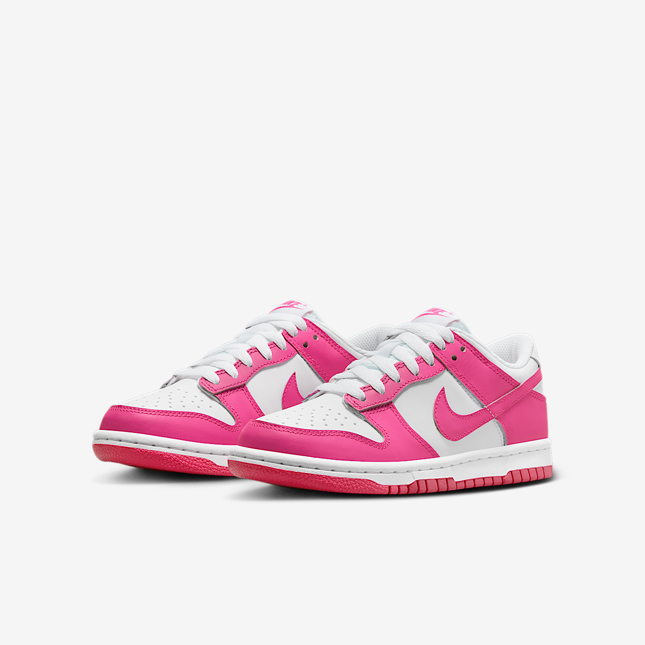 Nike Dunk Low sneaker Wit/Roze/Laser Fuchsia