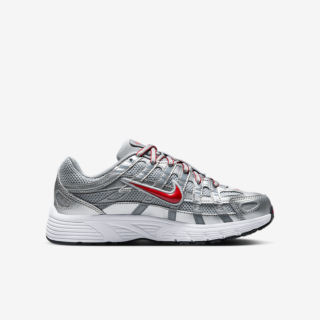 Nike P-6000 sneaker Metallic Silver/Flat Silver/Cool Grey/Gym Red