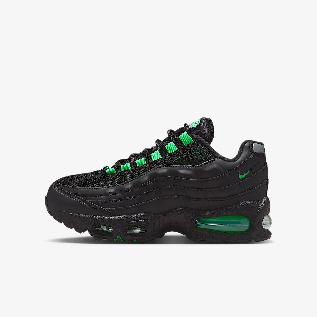 Nike Air Max 95 sneaker Zwart/Zwart/Pearl Grey/Green Shock