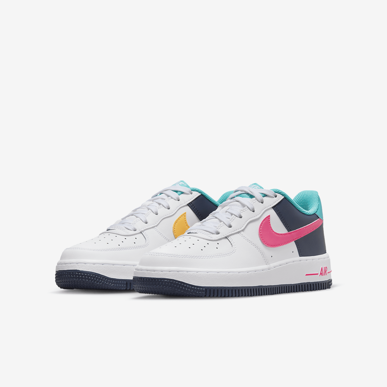Nike Air Force 1 sneaker Wit/Thunder Blue/Dusty Cactus/Racer Pink