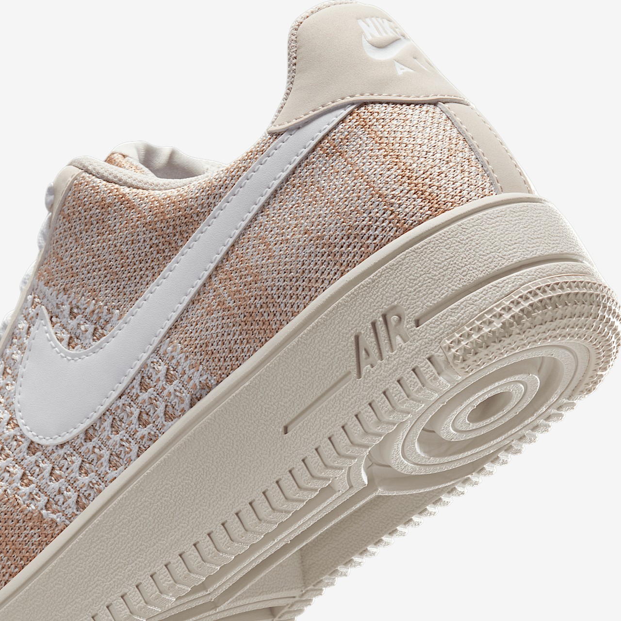 Nike Nike Air Force 1 Flyknit sneaker Light Bone/Khaki/Desert Khaki/Wit