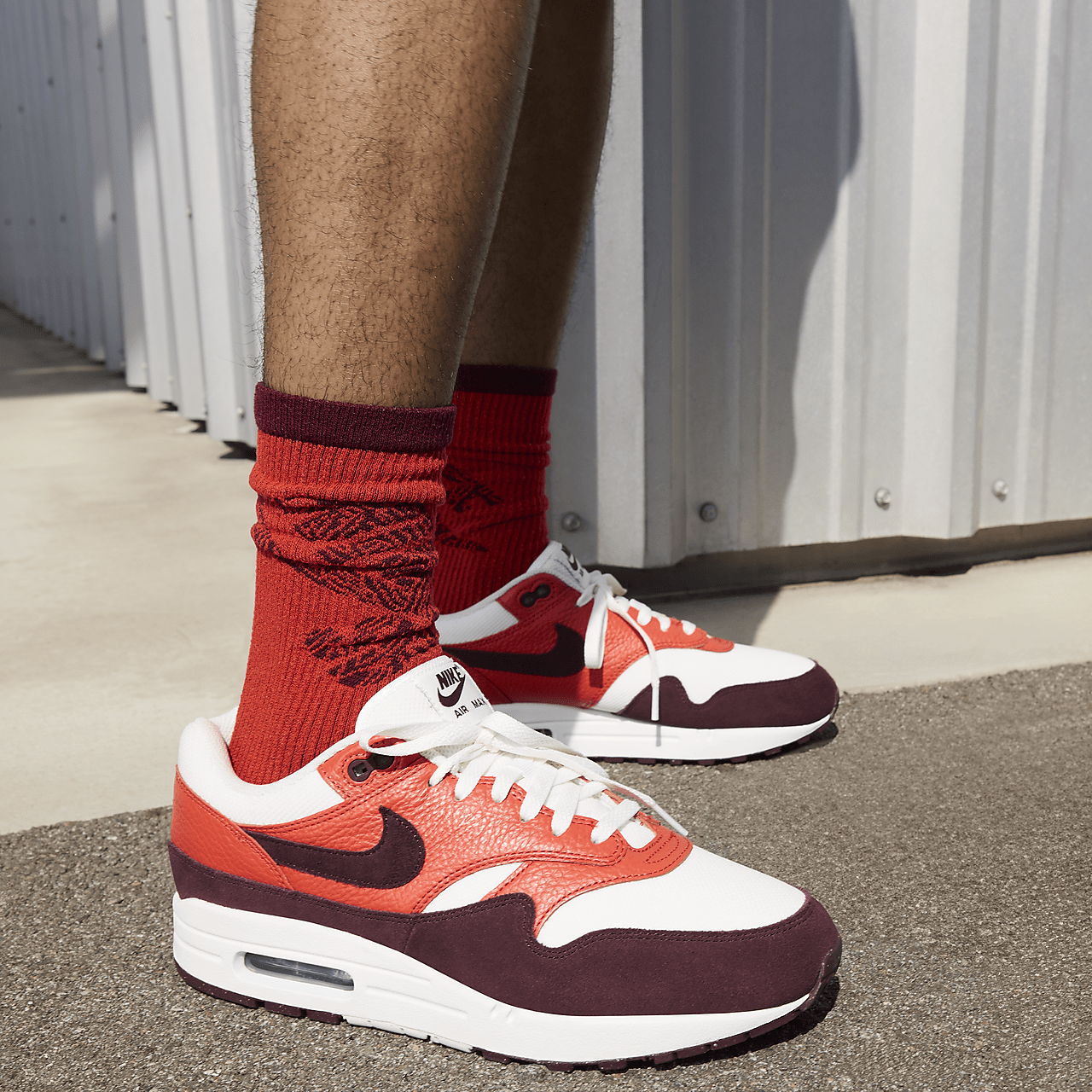 Nike Air Max 1 sneaker Summit White/Picante Red/Burgundy Crush