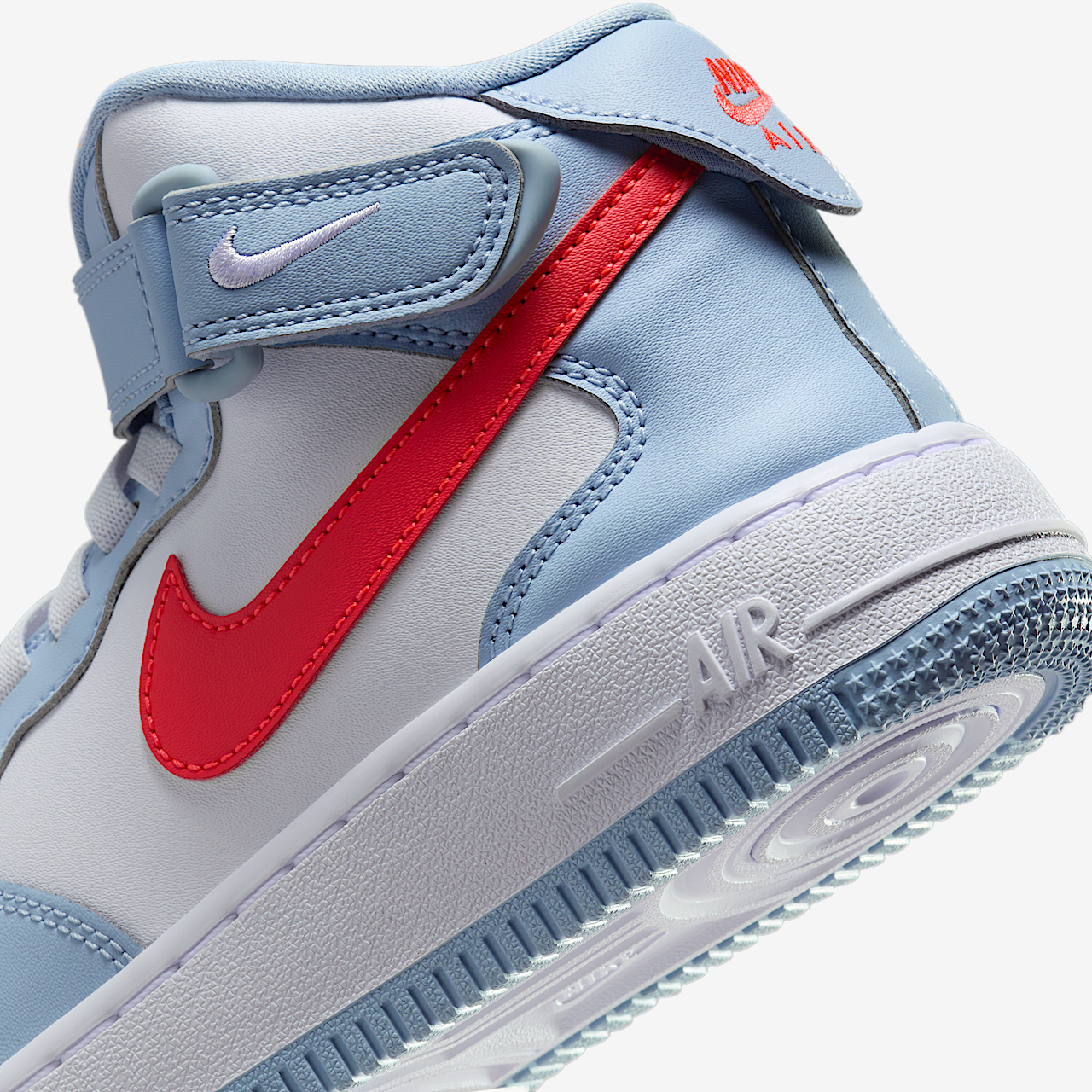 Nike Air Force 1 sneaker Light Armory Blue/Wit/Bright Crimson