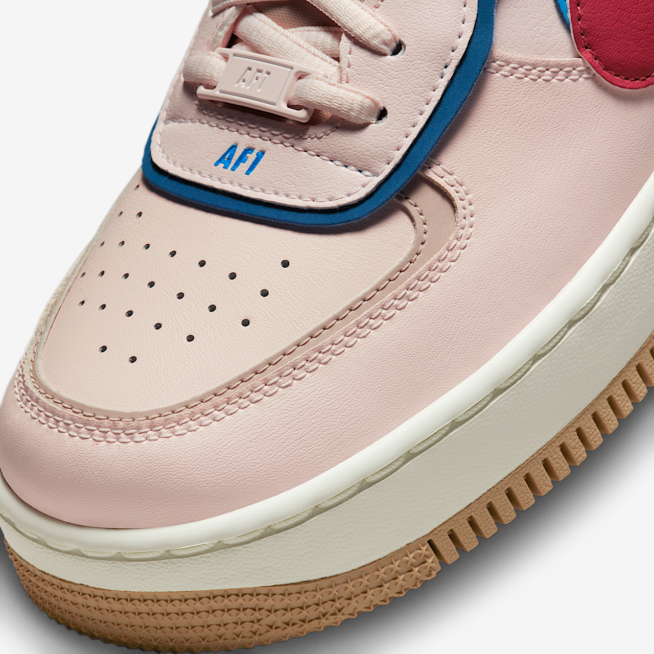 Nike Air Force 1 sneaker Light Soft Pink/Fossil Stone/Team Red/Canyon Rust