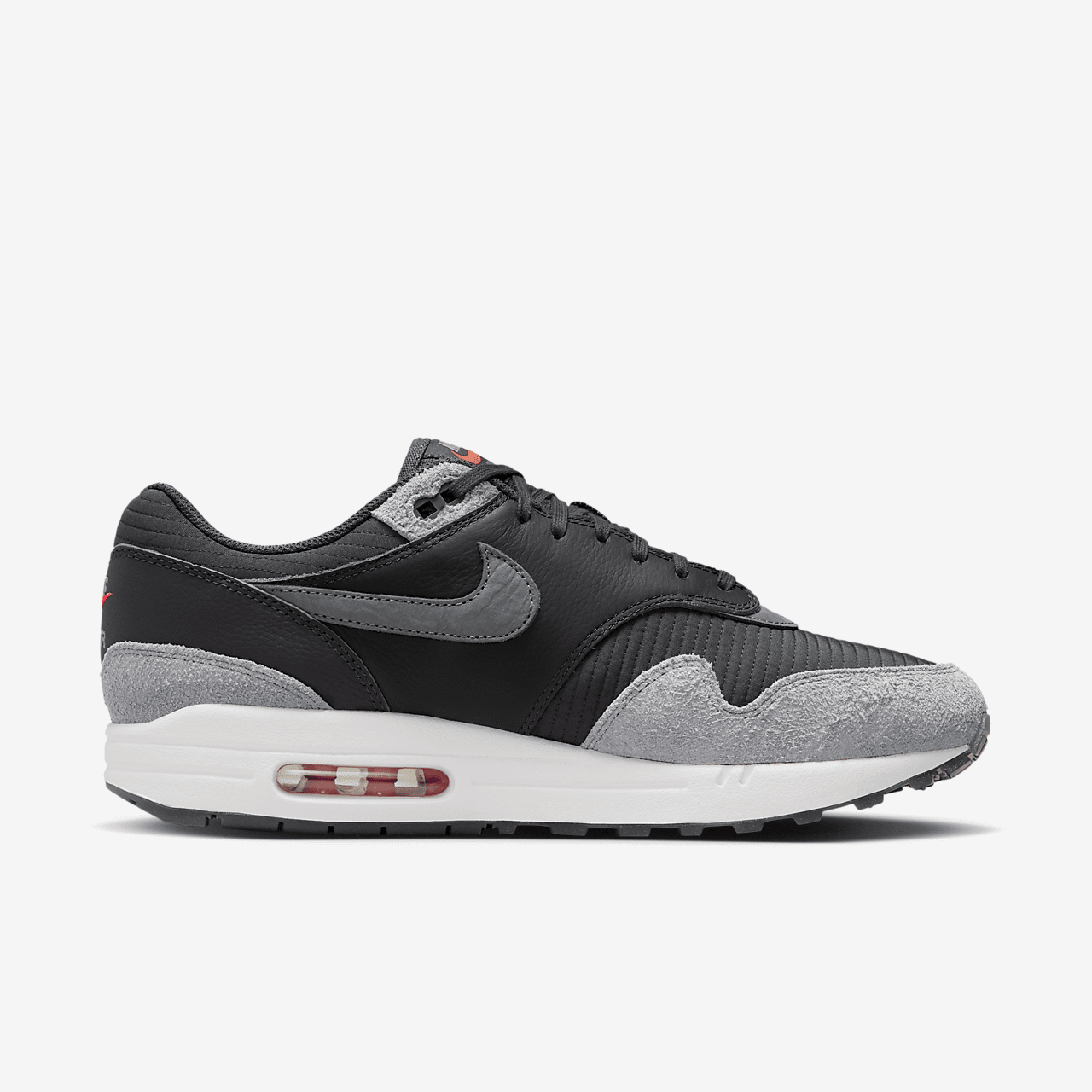 Nike Air Max 1 sneaker Dark Smoke Grey/Flash Crimson/Summit White/Smoke Grey