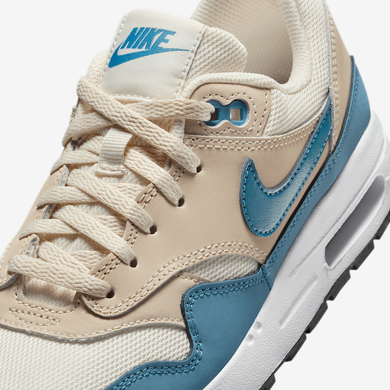 Nike Air Max 1 sneaker Soft Pearl/Smokey Blue/Zwart/Light Khaki