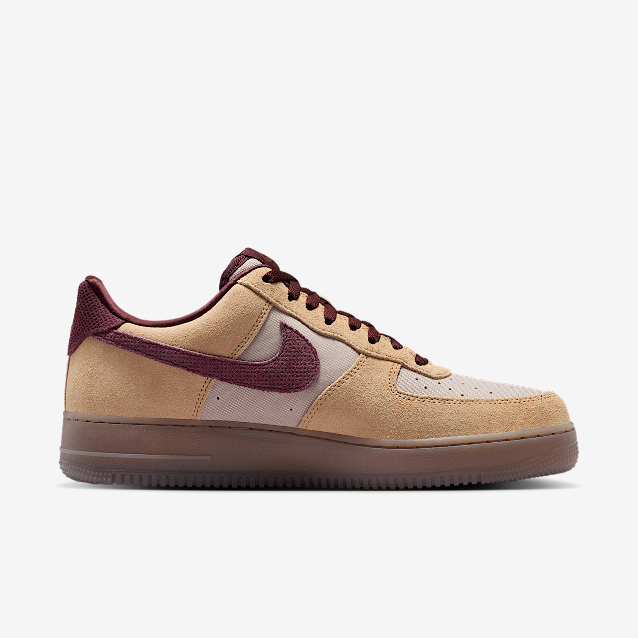 Nike Air Force 1 sneaker Linen/Moon Particle/Mink Brown/Burgundy Crush