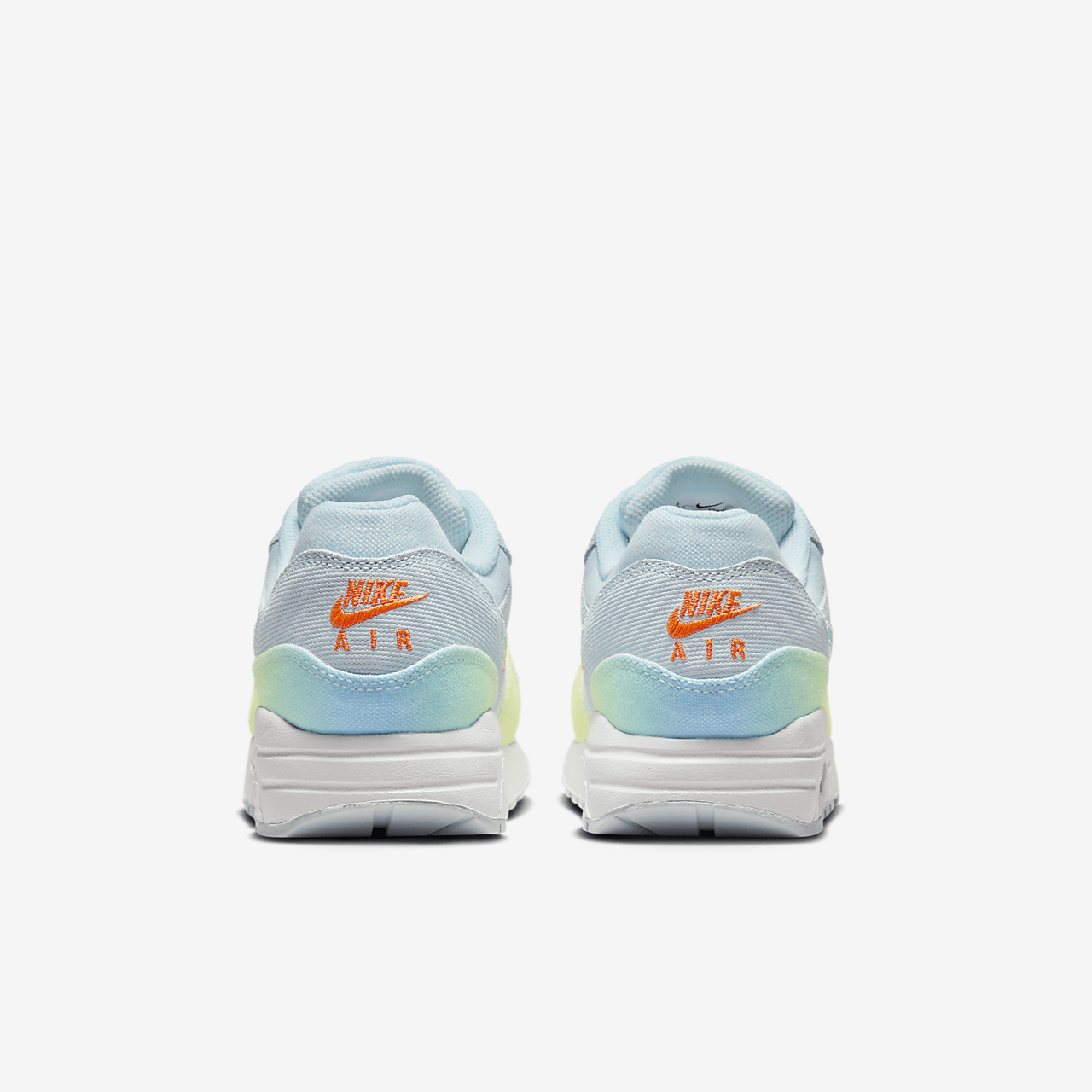 Nike Air Max 1 sneaker Glacier Blue/Wit/Light Lemon Twist/Total Orange