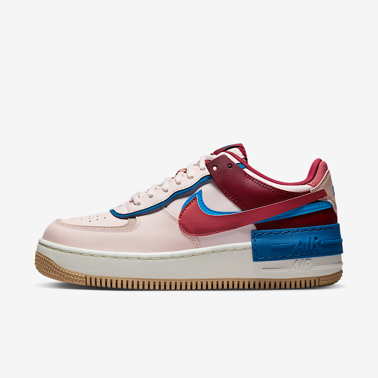 Nike Air Force 1 sneaker Light Soft Pink/Fossil Stone/Team Red/Canyon Rust