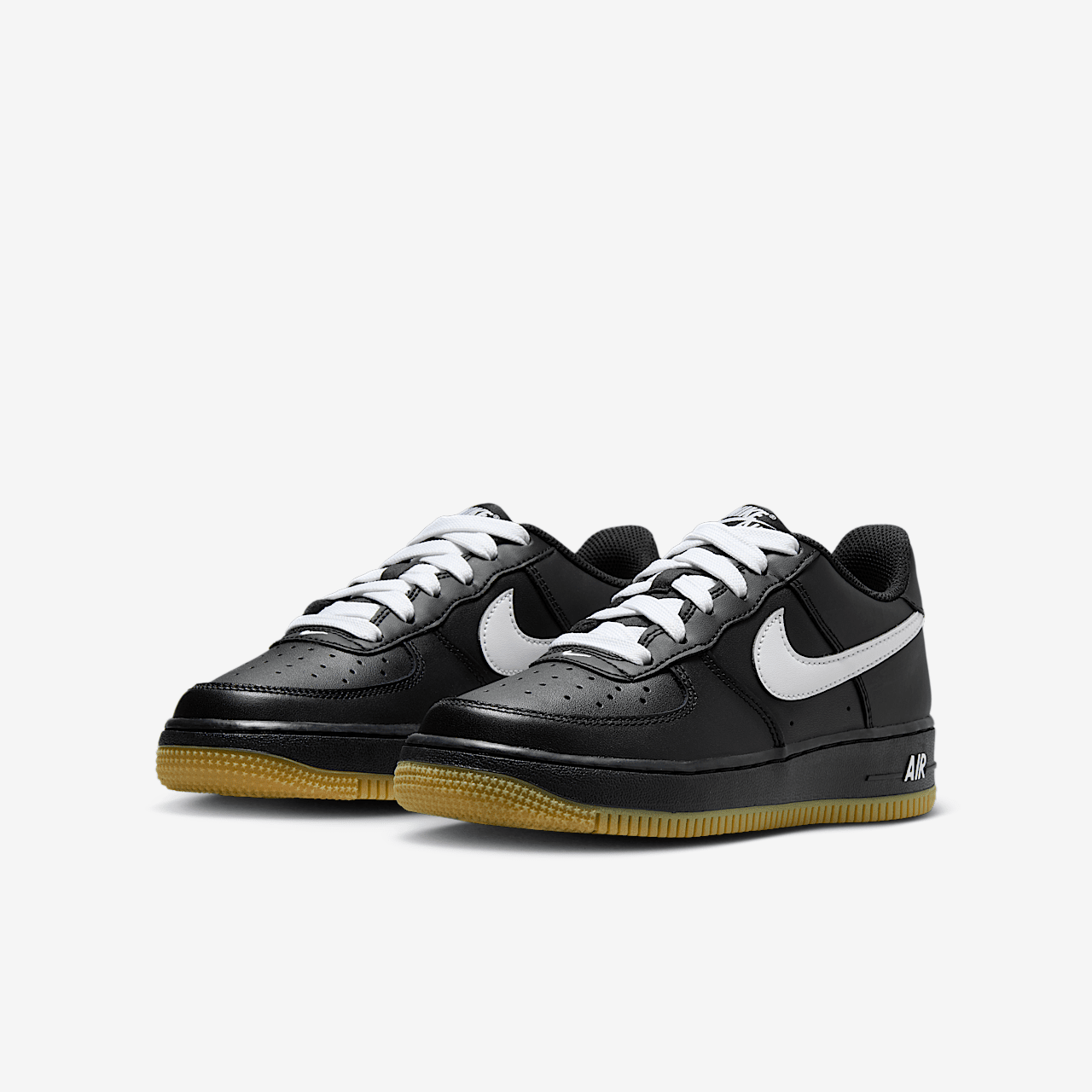 Nike Air Force 1 sneaker Zwart/Gum Light Brown/Wit