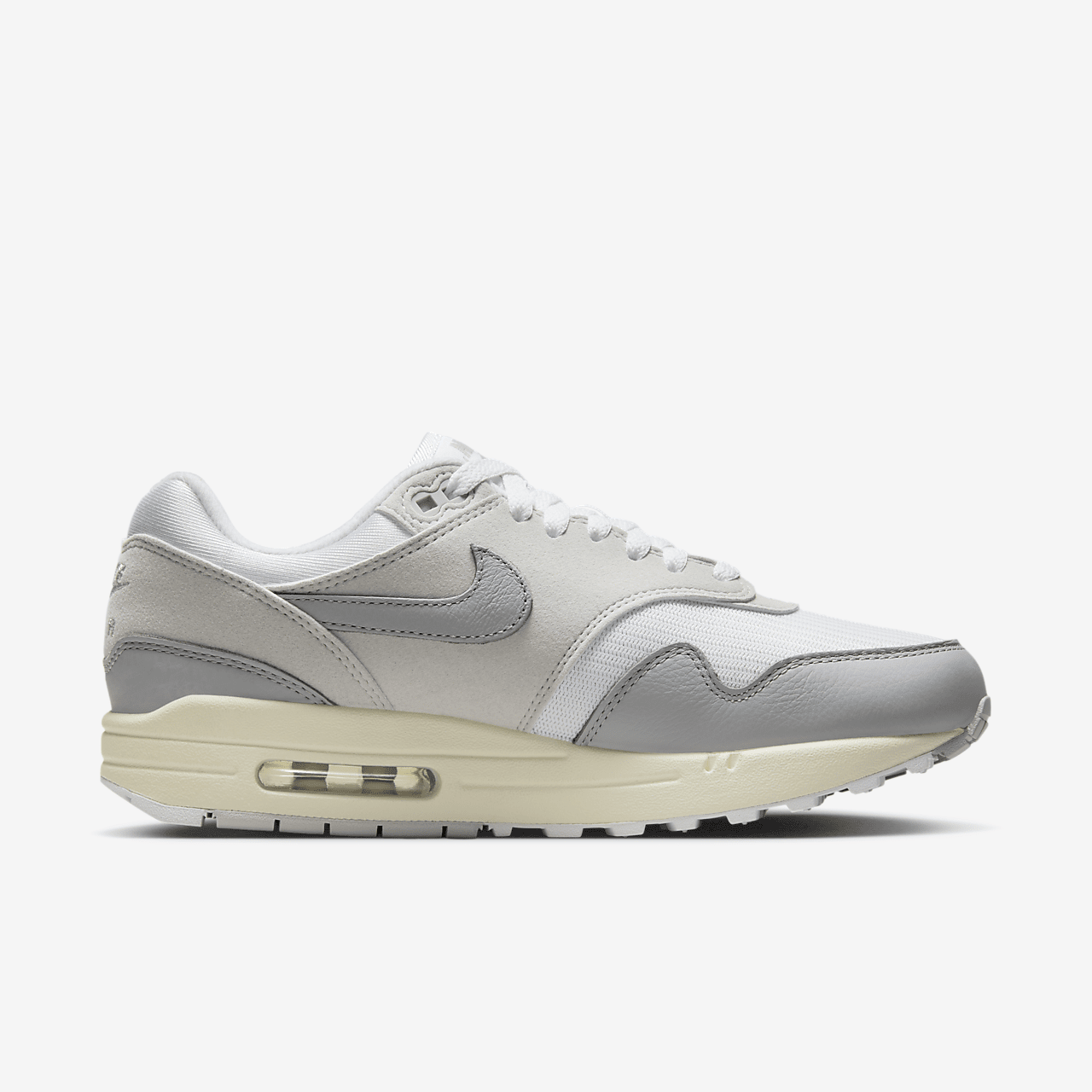 Nike Air Max 1 sneaker Pure Platinum/Wit/Sail/Light Smoke Grey