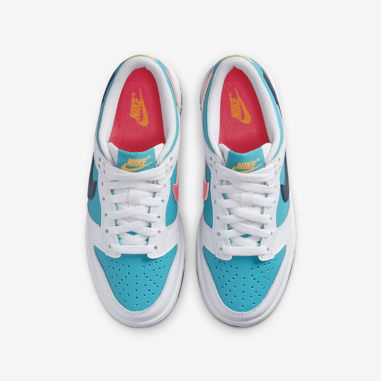 Nike Dunk Low sneaker Dusty Cactus/Wit/Racer Pink/Thunder Blue