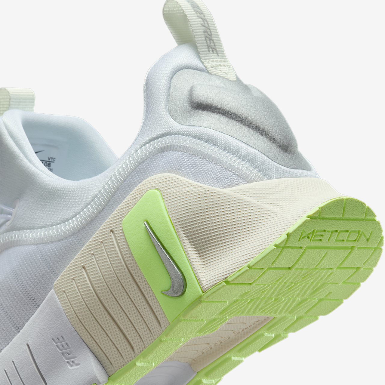 Nike Free sneaker Wit/Barely Volt/Sail/Metallic Silver