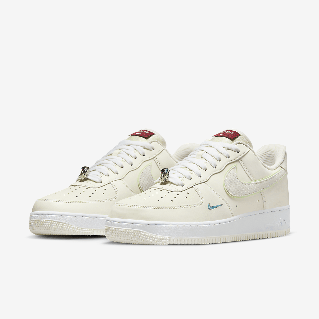 Nike Air Force 1 sneaker Sail/Wit/University Red/Vapor Green