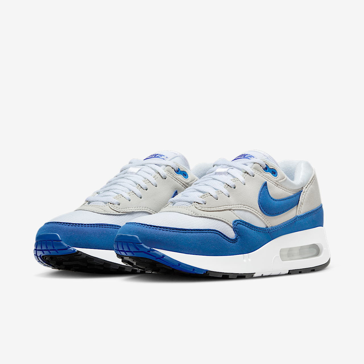 Nike Air Max 1 sneaker Wit/Light Neutral Grey/Zwart/Royal Blue