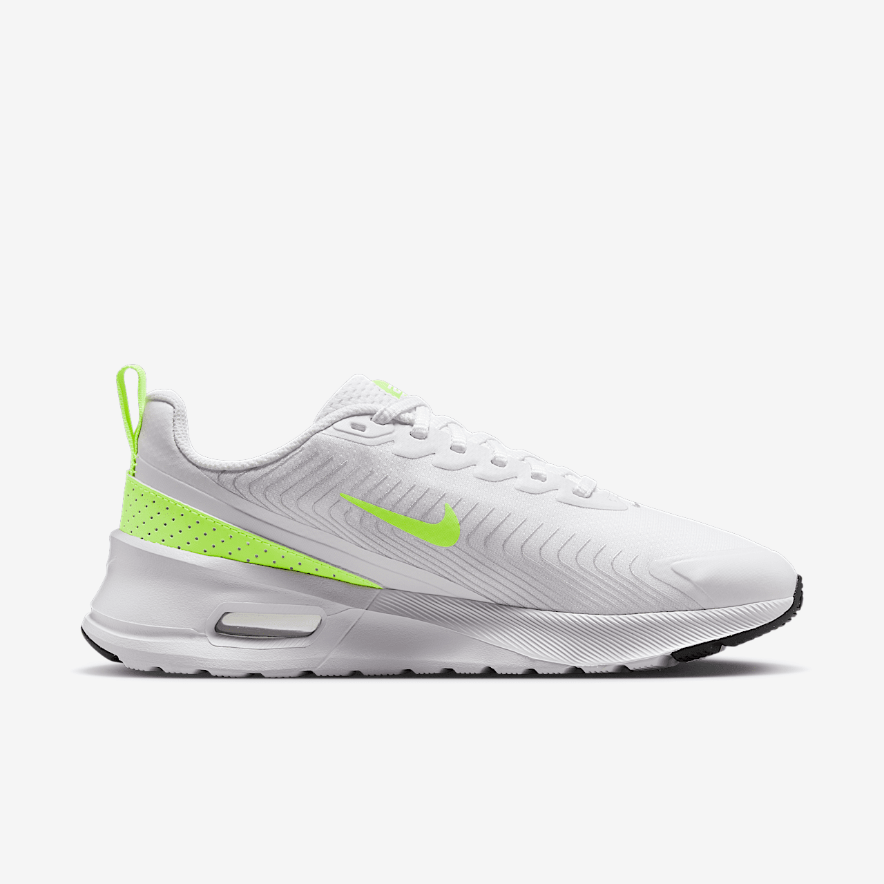 Nike Air Max Nuaxis sneaker Wit/Metallic Silver/Zwart/Volt