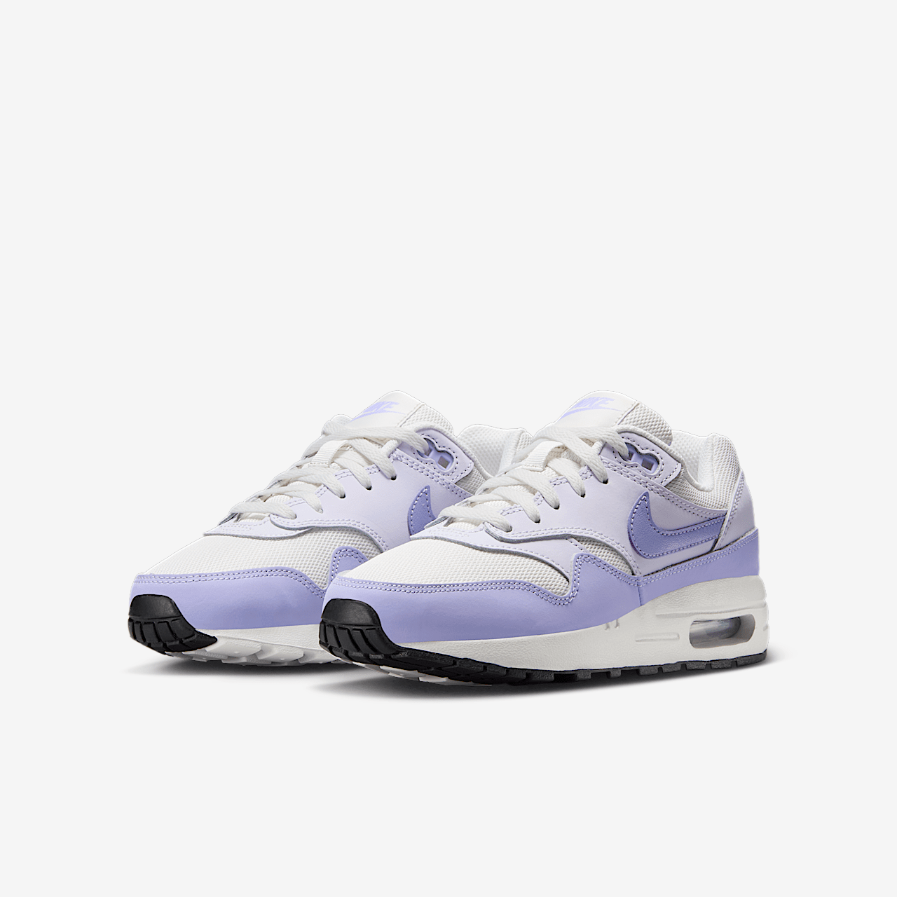 Nike Air Max 1 sneaker Platinum Tint/Barely Grape/Zwart/Hydrangeas