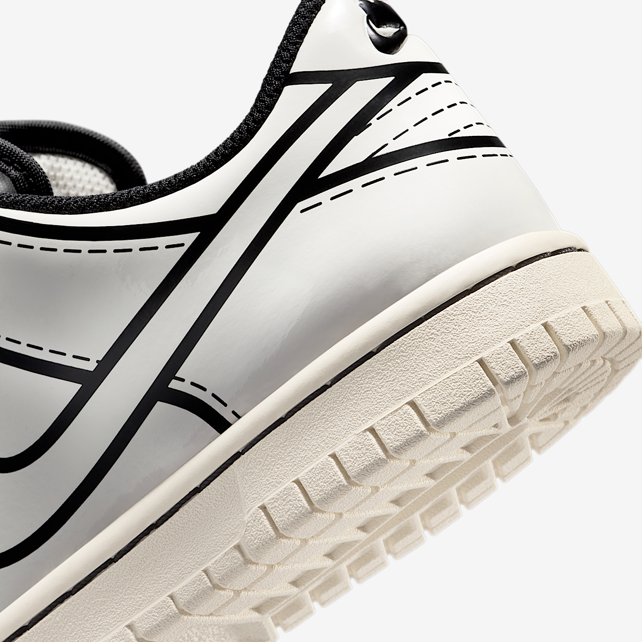 Nike Dunk Low sneaker Sail/Zwart/Rush Red/Sail