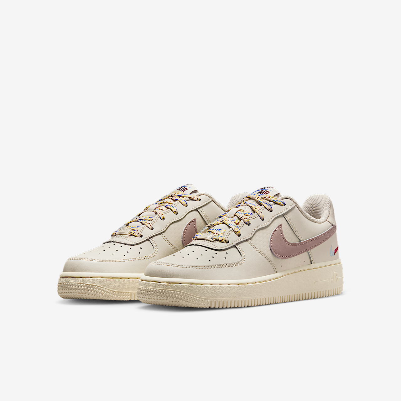 Nike Air Force 1 sneaker Light Orewood Brown/Burgundy Crush/Comet Blue/Malt