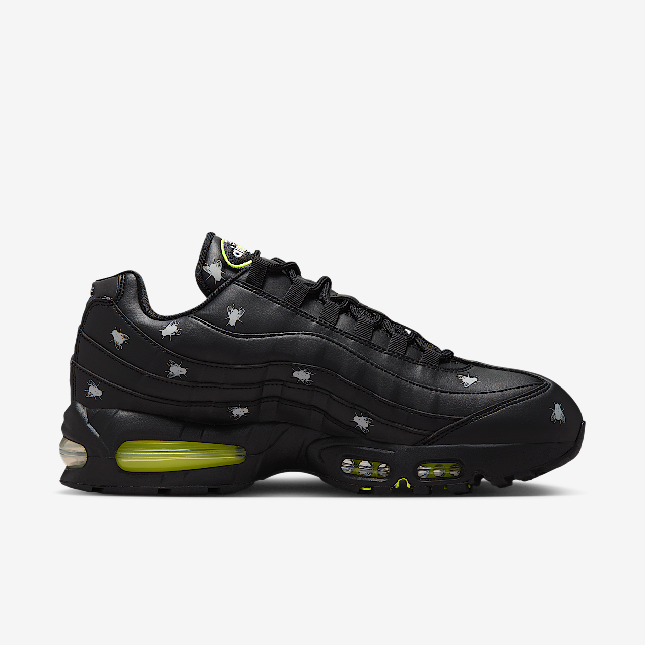 Nike Air Max 95 sneaker Zwart/Zwart/Metallic Dark Grey/Neon Yellow