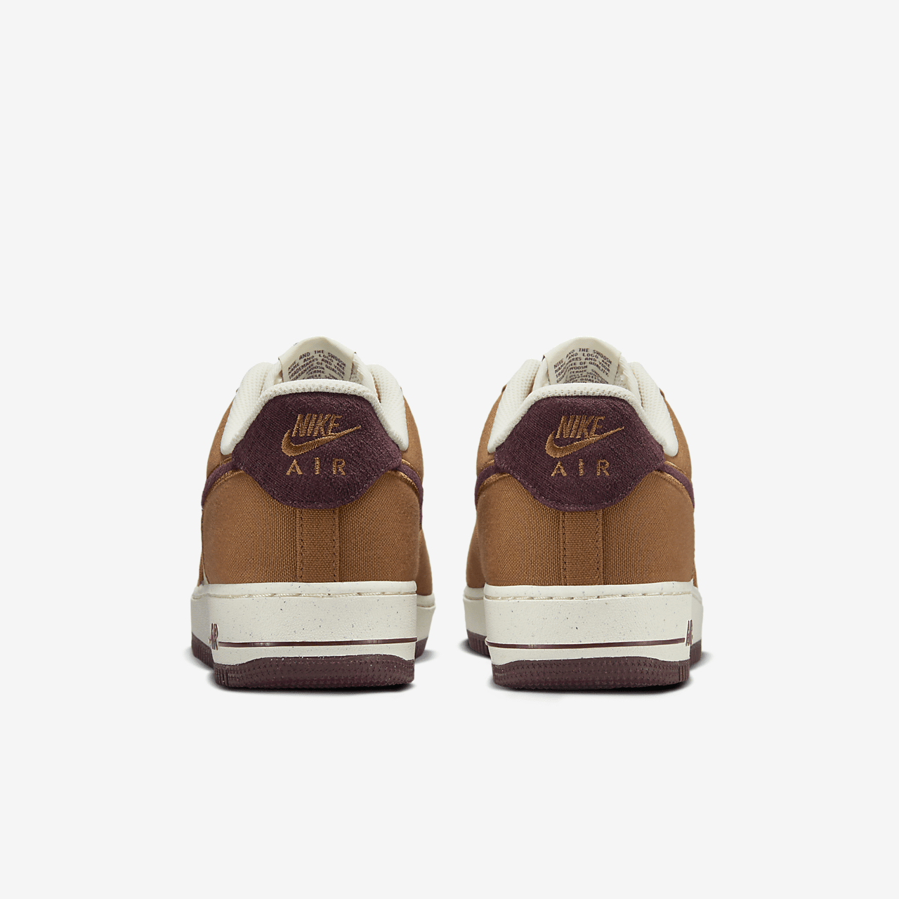 Nike Air Force 1 sneaker Light British Tan/Coconut Milk/Gum Dark Brown/Burgundy Crush