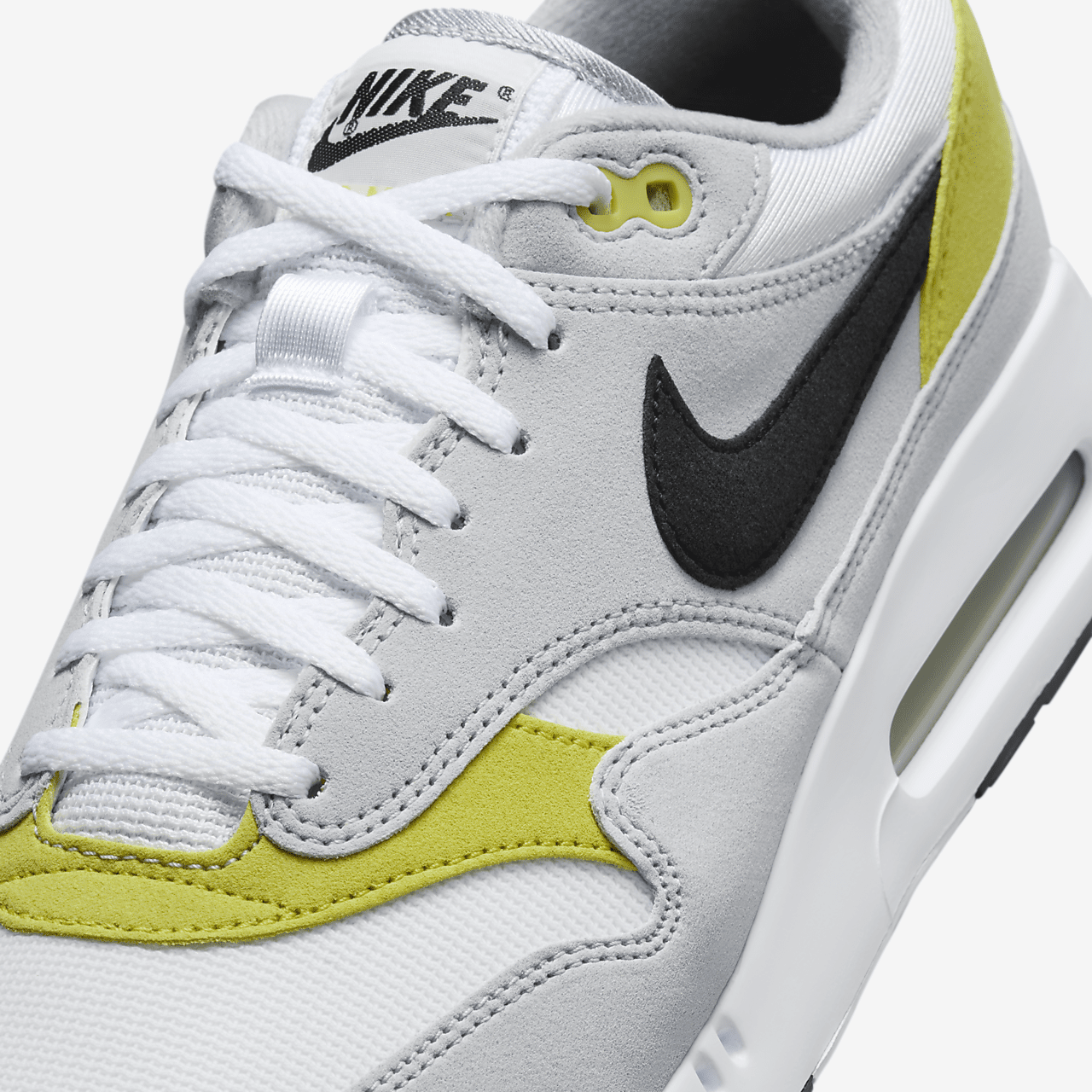 Nike Air Max 1 sneaker Wolf Grey/Wit/Bright Cactus/Zwart