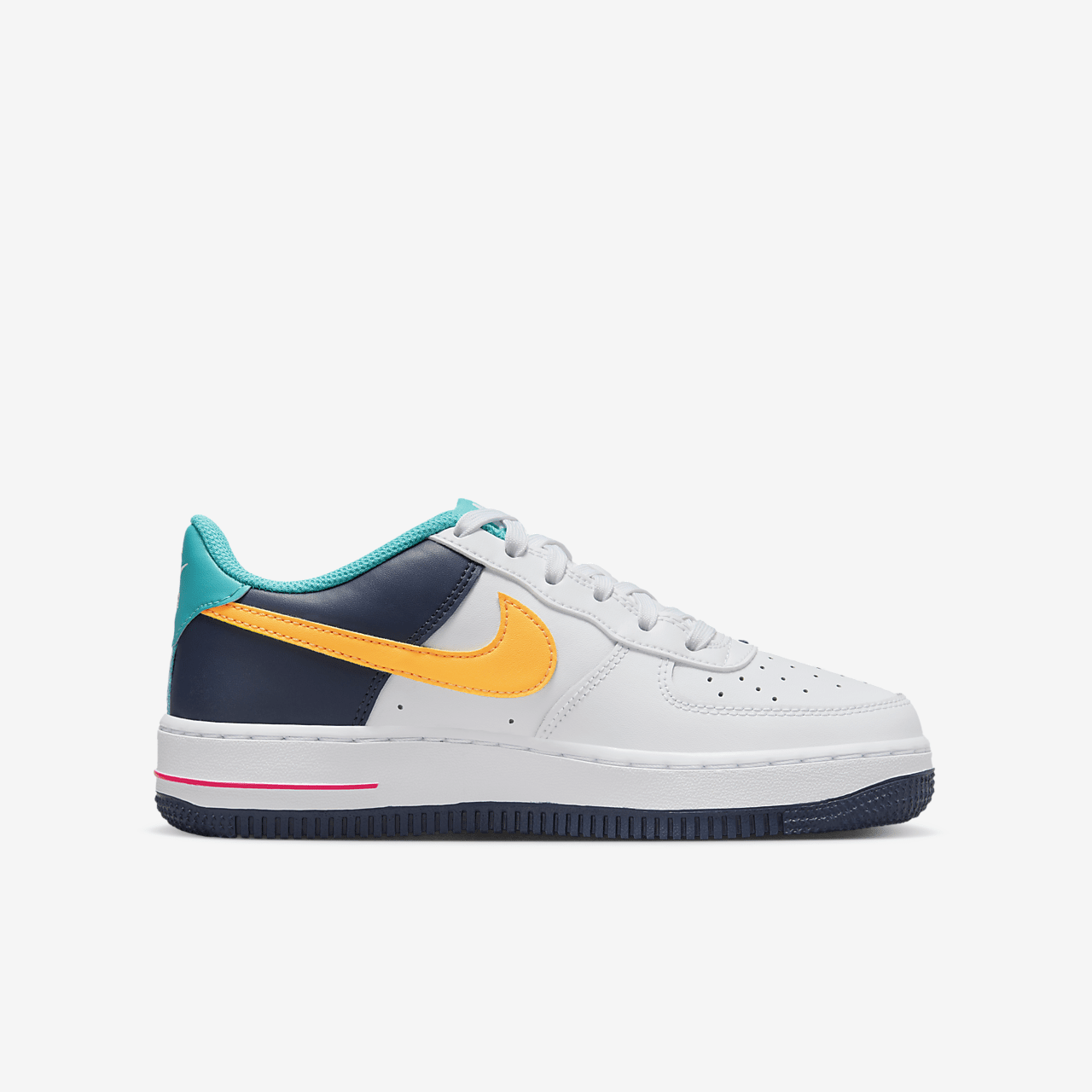 Nike Air Force 1 sneaker Wit/Thunder Blue/Dusty Cactus/Racer Pink