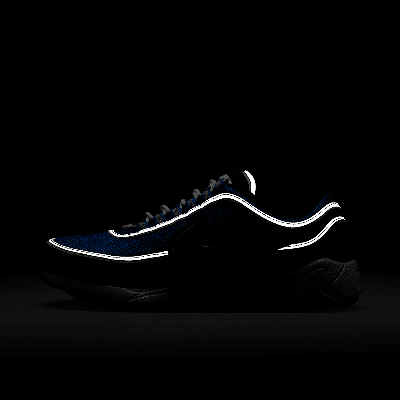 Nike  sneaker Signal Blue/Zwart/Wit/Metallic Luster