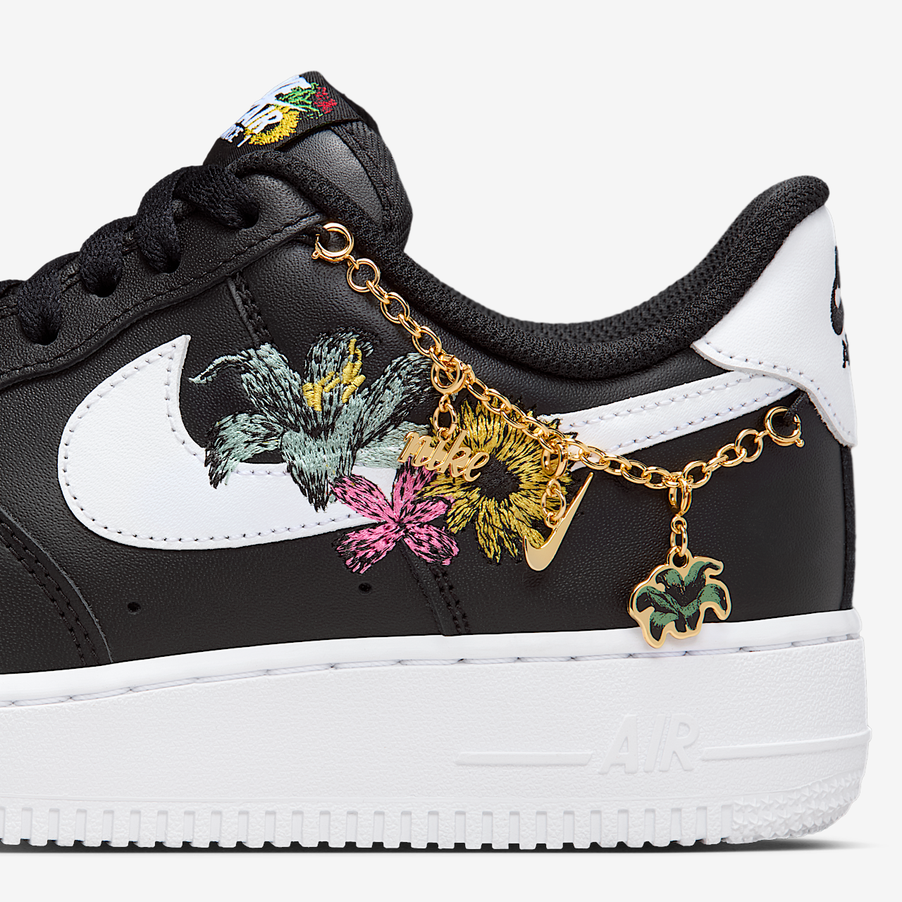 Nike Air Force 1 sneaker Zwart/Metallic Gold/Wit/Wit