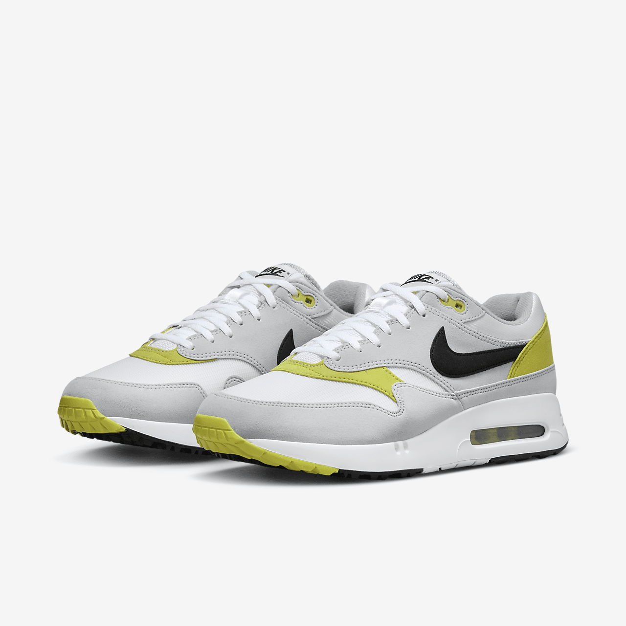 Nike Air Max 1 sneaker Wolf Grey/Wit/Bright Cactus/Zwart