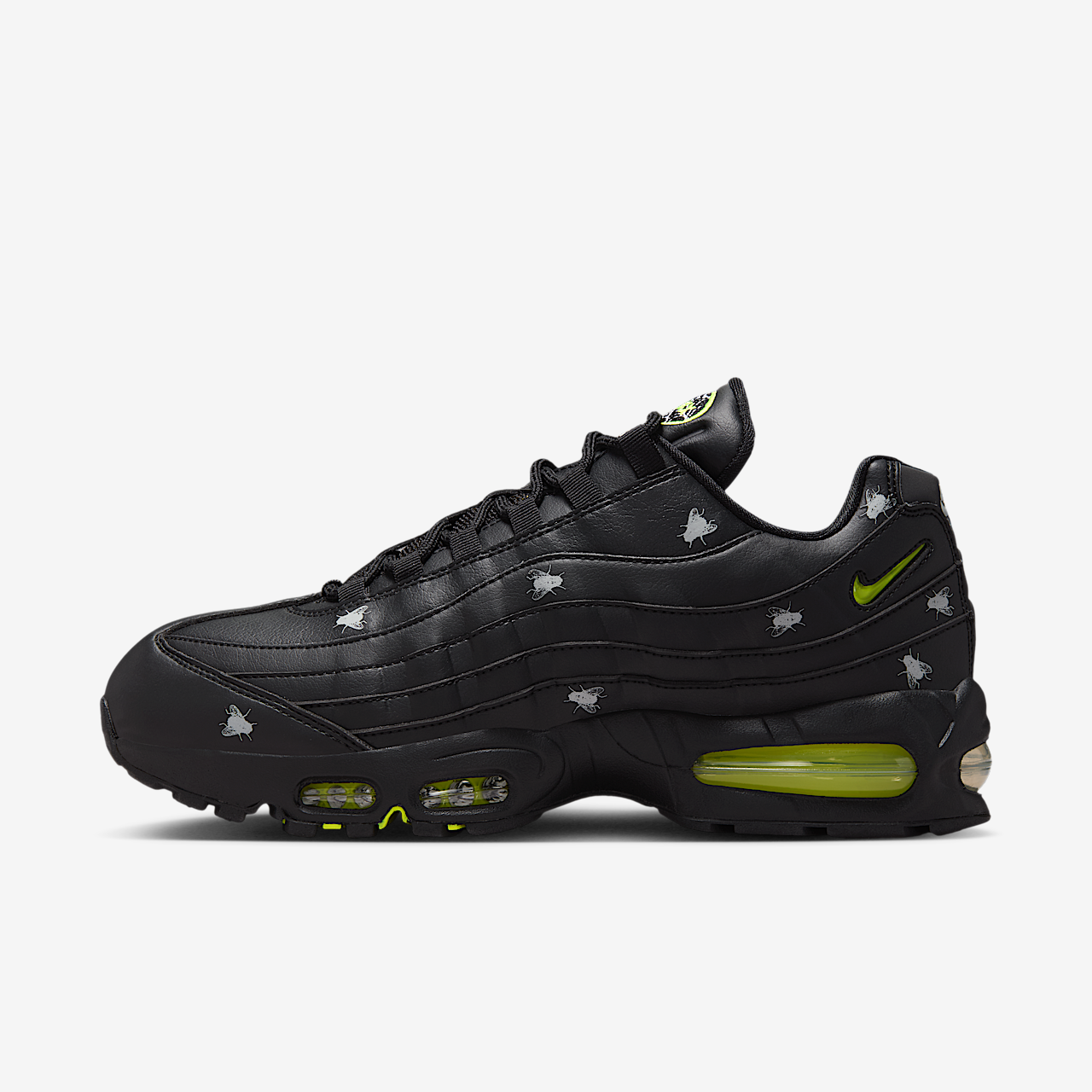 Nike Air Max 95 sneaker Zwart/Zwart/Metallic Dark Grey/Neon Yellow