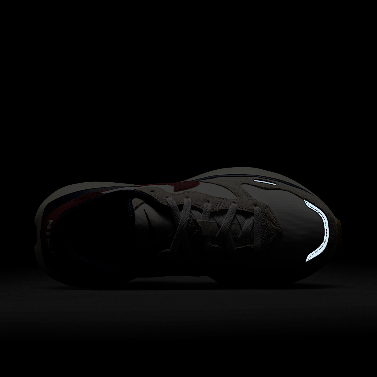 Nike Phoenix Waffle sneaker Light Bone/Sail/Midnight Navy/Team Red