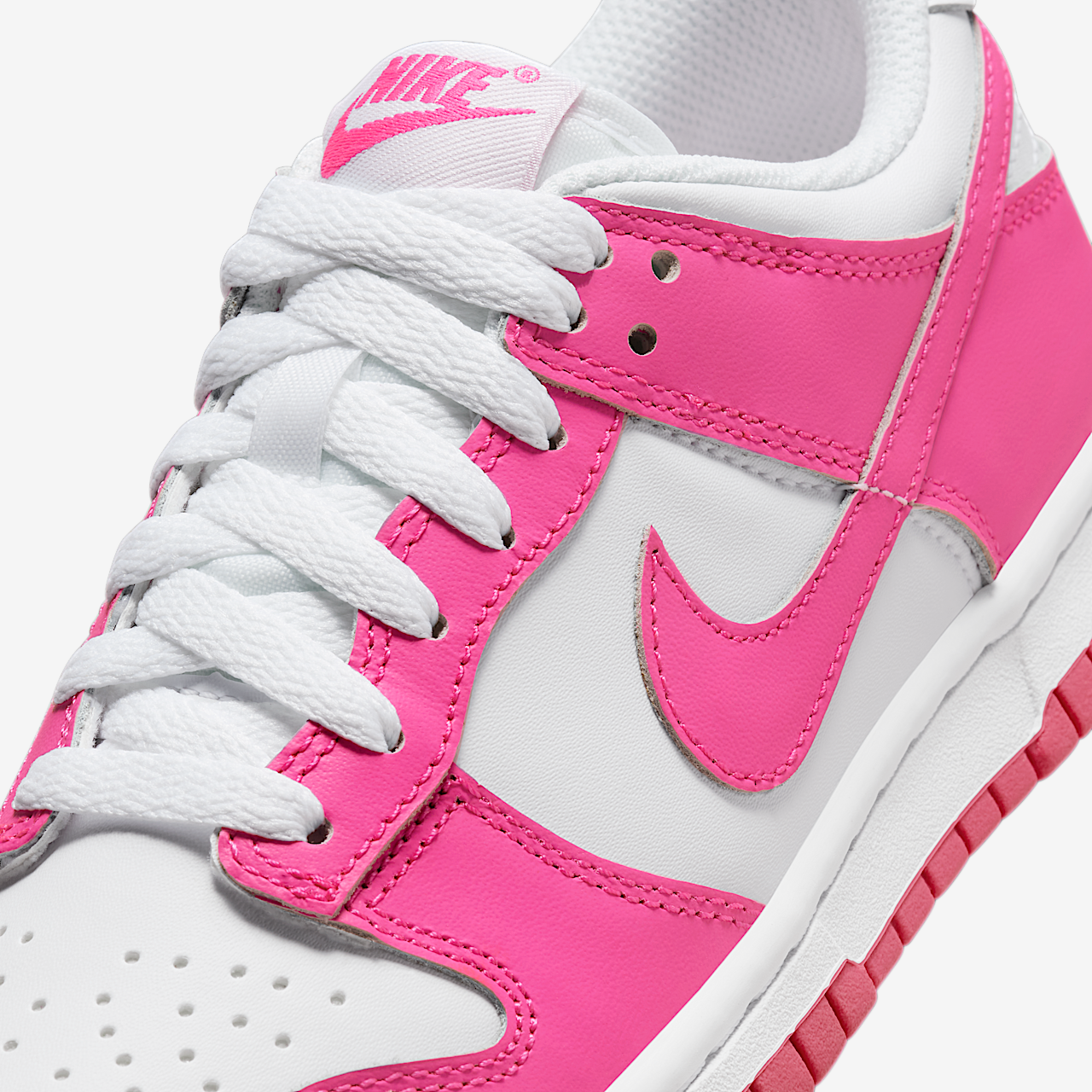 Nike Dunk Low sneaker Wit/Roze/Laser Fuchsia