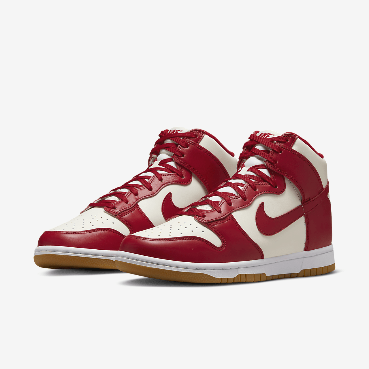 Nike Dunk High sneaker Sail/Gum Light Brown/Wit/Gym Red