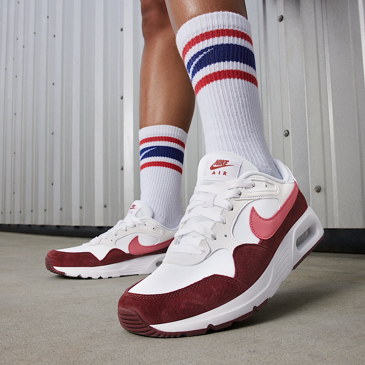 Nike Air Max SC sneaker Wit/Team Red/Adobe