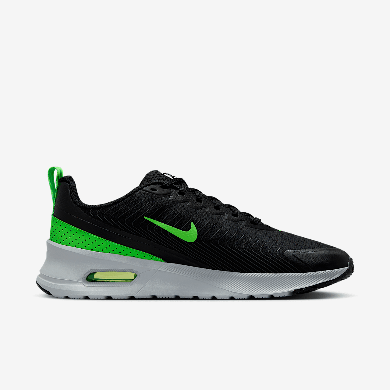 Nike Air Max Nuaxis sneaker Zwart/Anthracite/Wolf Grey/Green Strike