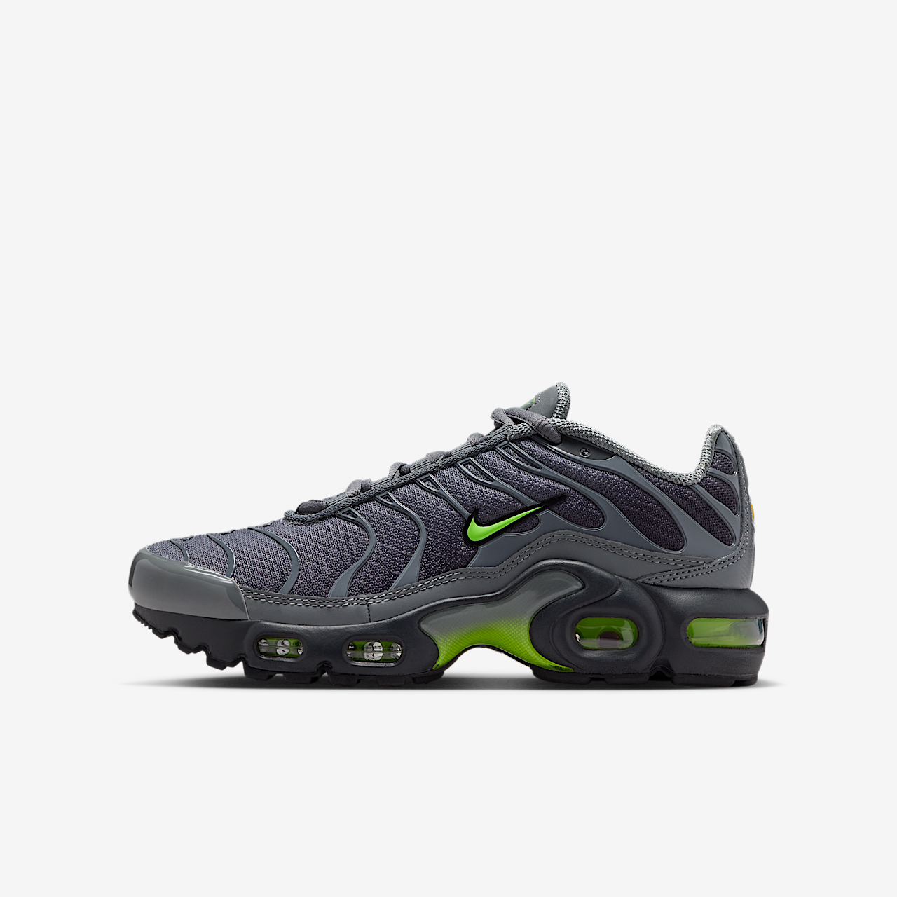 Nike Air Max Plus sneaker Smoke Grey/Dark Smoke Grey/Zwart/Volt