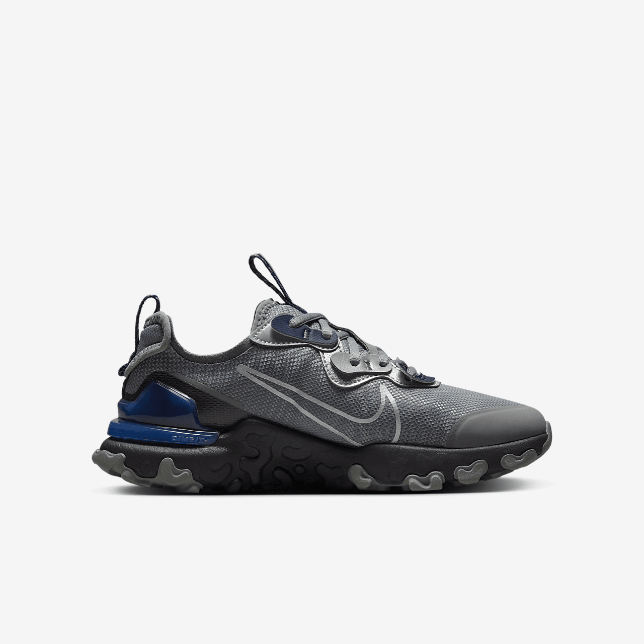 Nike  sneaker Smoke Grey/Zwart/Midnight Navy/Metallic Silver