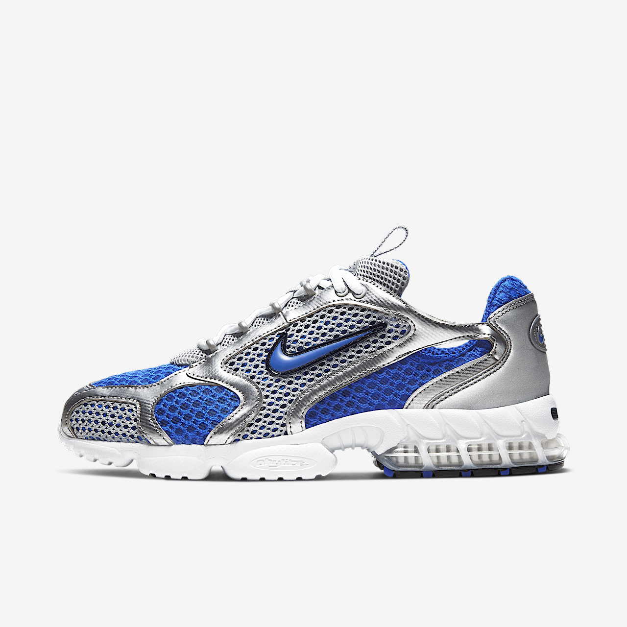 Nike Nike Air Zoom Spiridon Cage 2 sneaker Metallic Silver/Varsity Royal/Wit/Varsity Royal