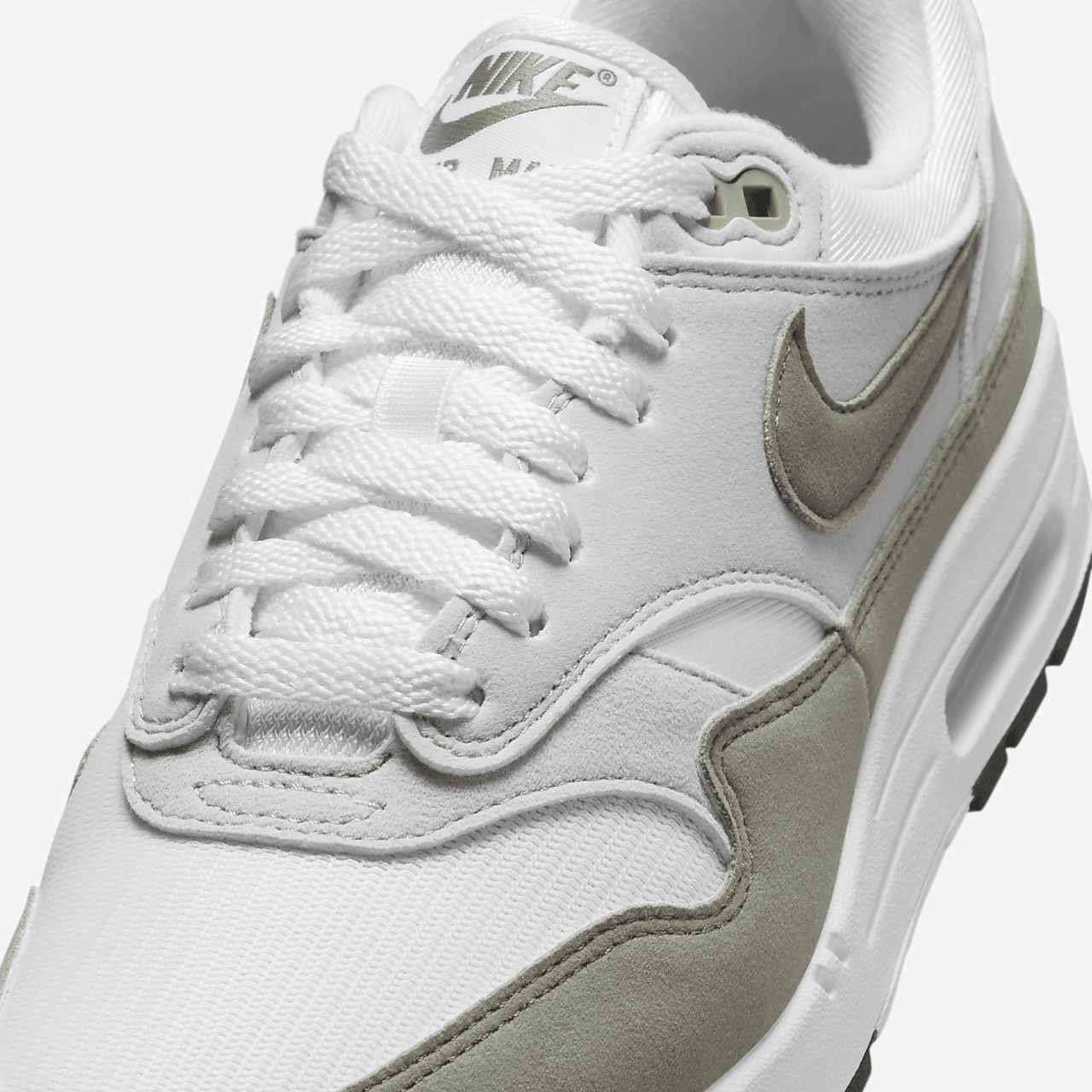 Nike Air Max 1 sneaker Wit/Neutral Grey/Zwart/Light Army