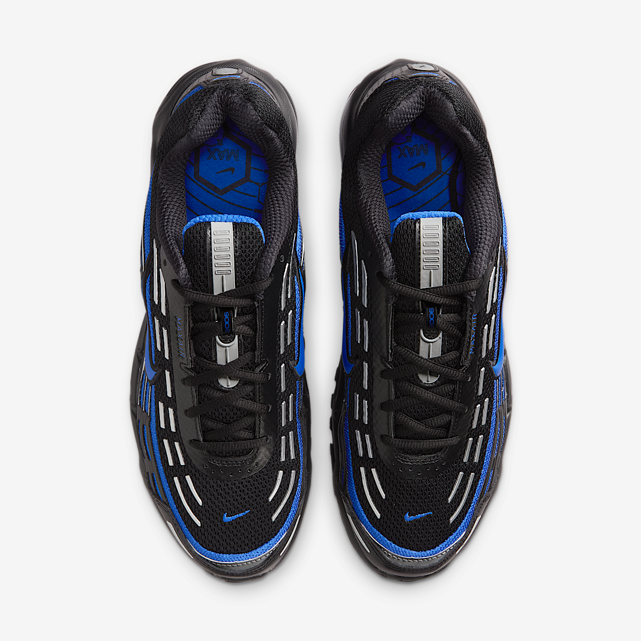  Air Max sneaker Zwart/Zwart/Metallic Silver/Hyper Royal
