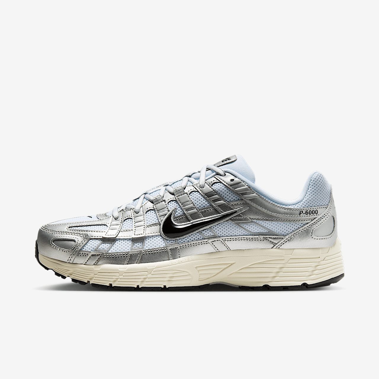 Nike P-6000 sneaker Wit/Metallic Silver/Flat Silver/Zwart