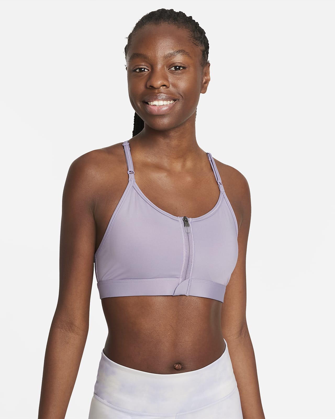 nike dri-fit indy zip-front