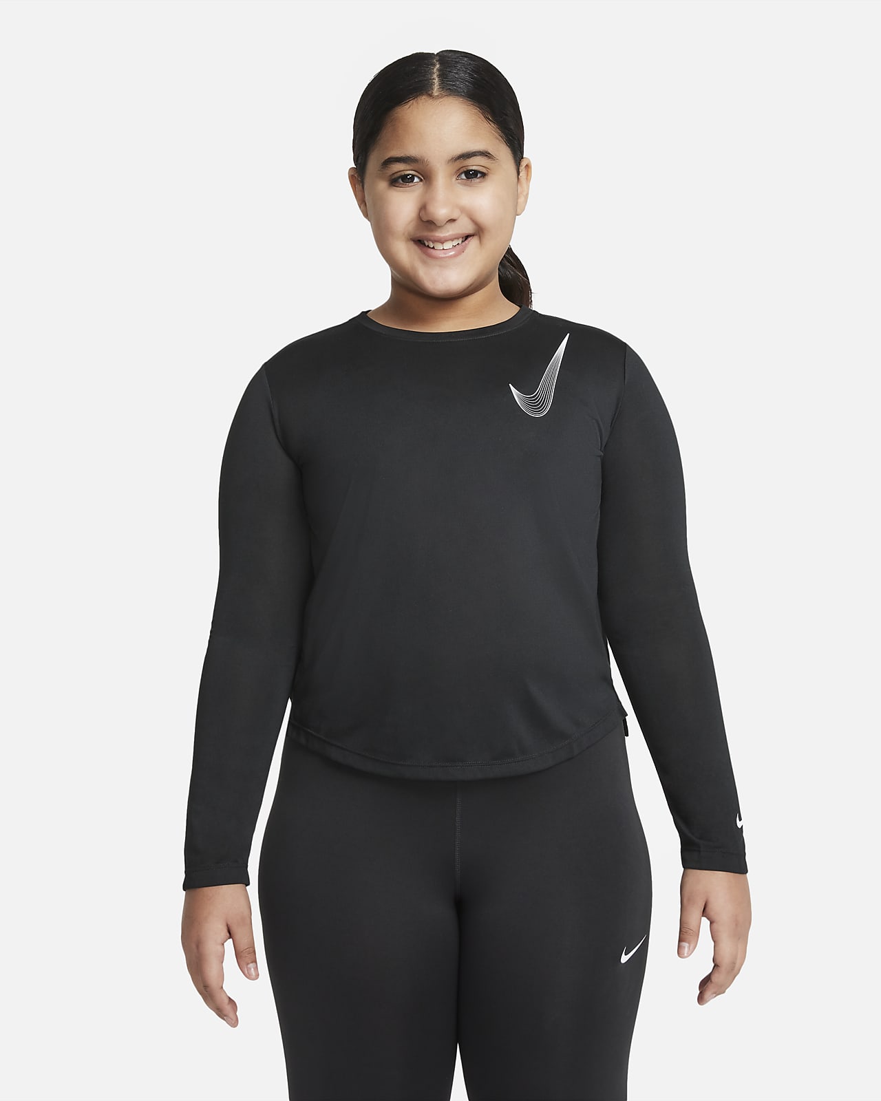 Nike Dri-FIT One Big Kids' (Girls') Long-Sleeve Training Top (Extended ...