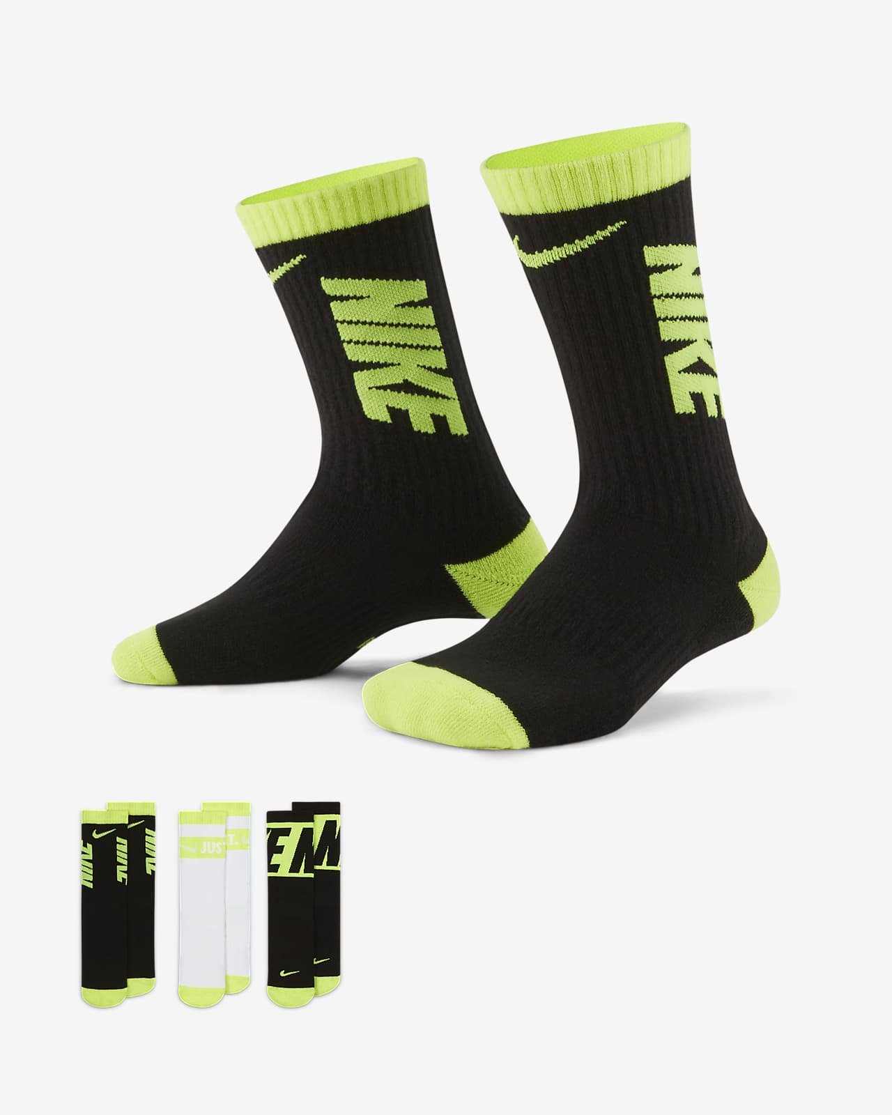 Nike Everyday Kids Cushioned Crew Sock