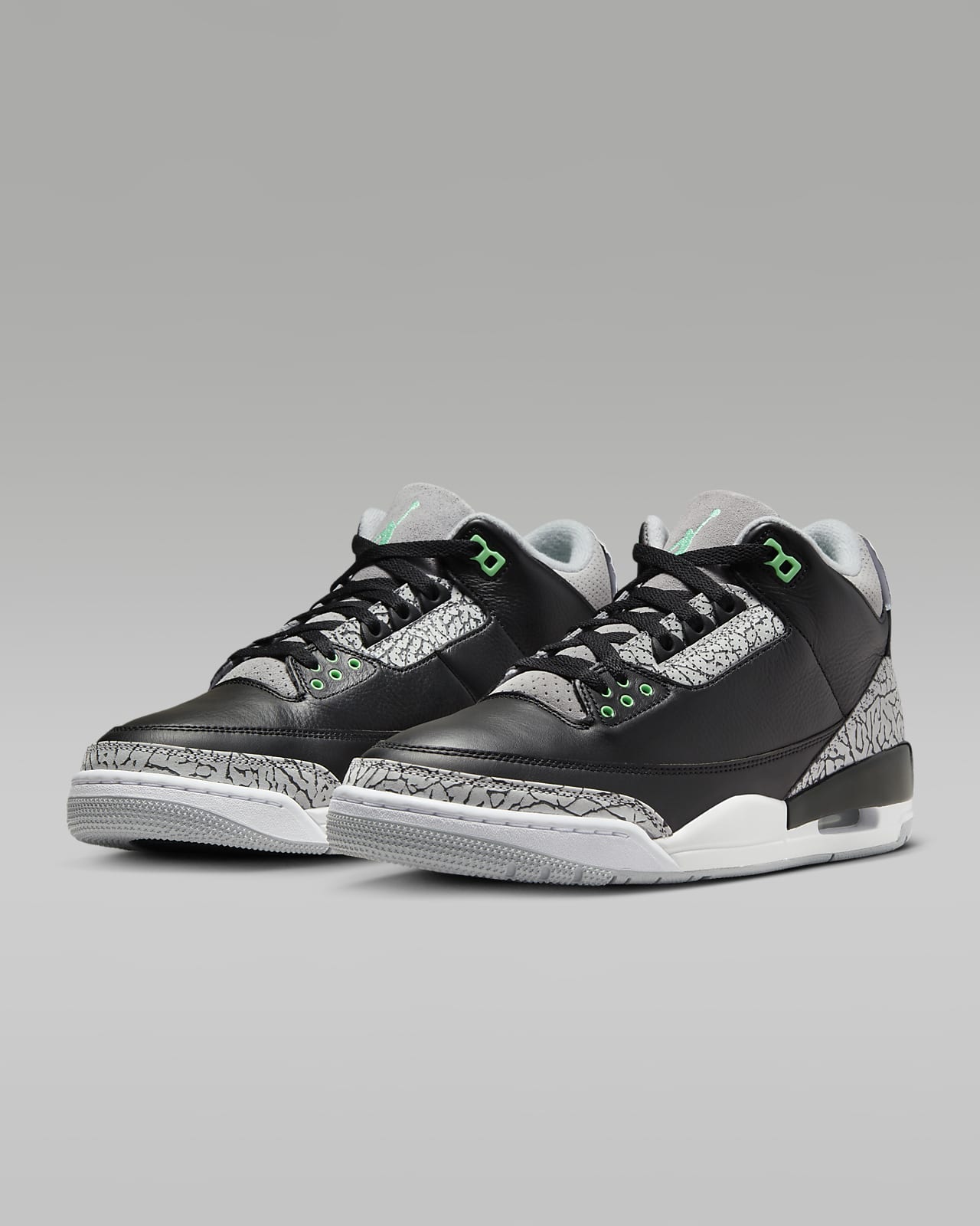Retro 3 grey green best sale