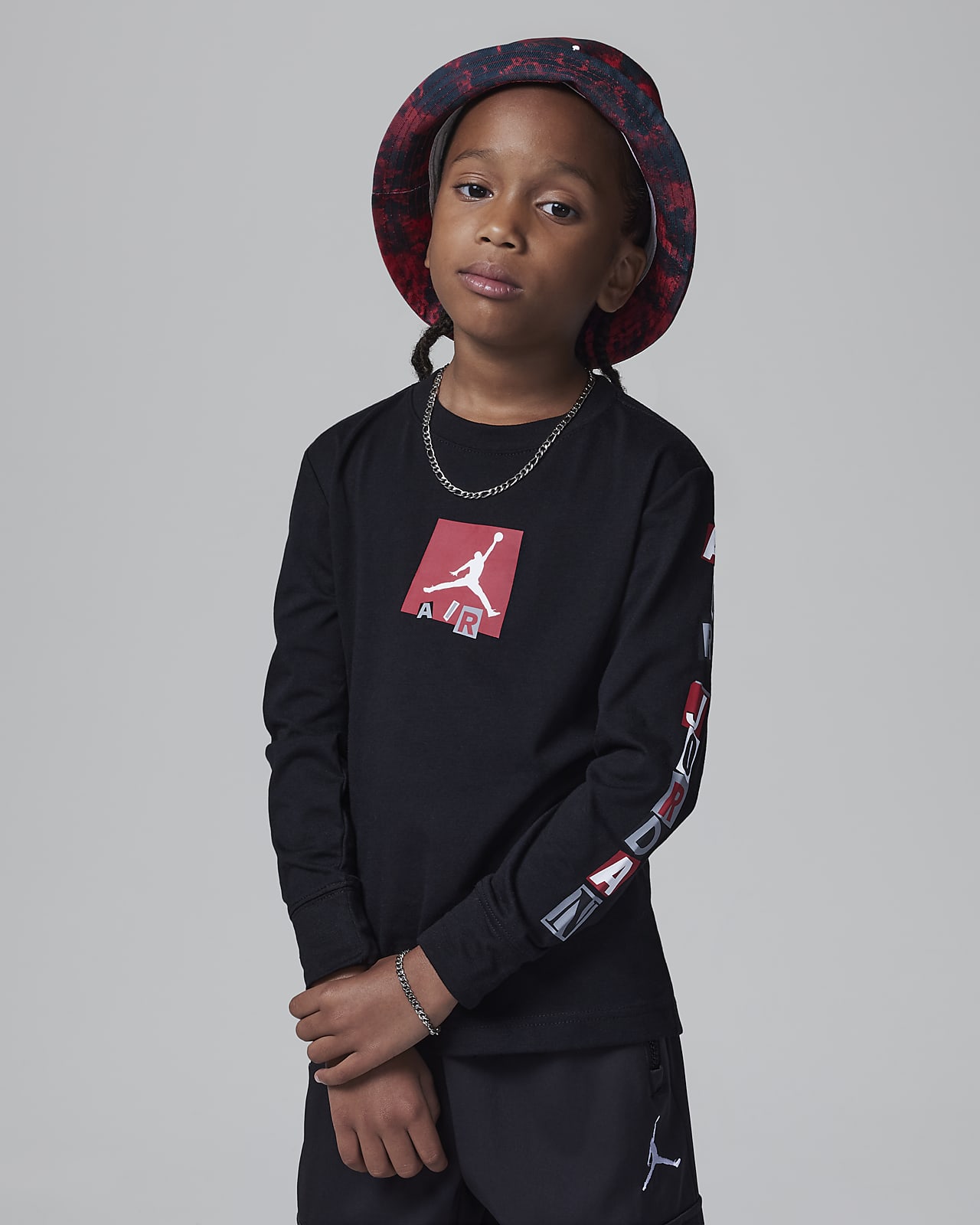 Jordan Air Stacked Long Sleeve Tee Little Kids T-Shirt. Nike.com