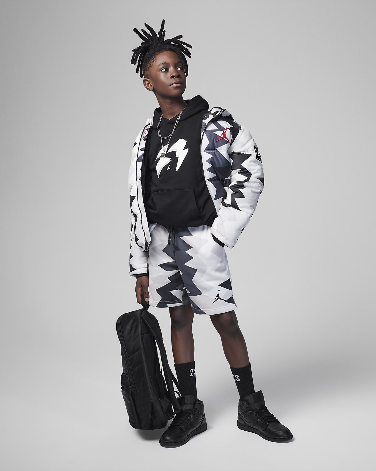 Jordan MJ Flight MVP Printed Shorts Older Kids Shorts. Nike LU