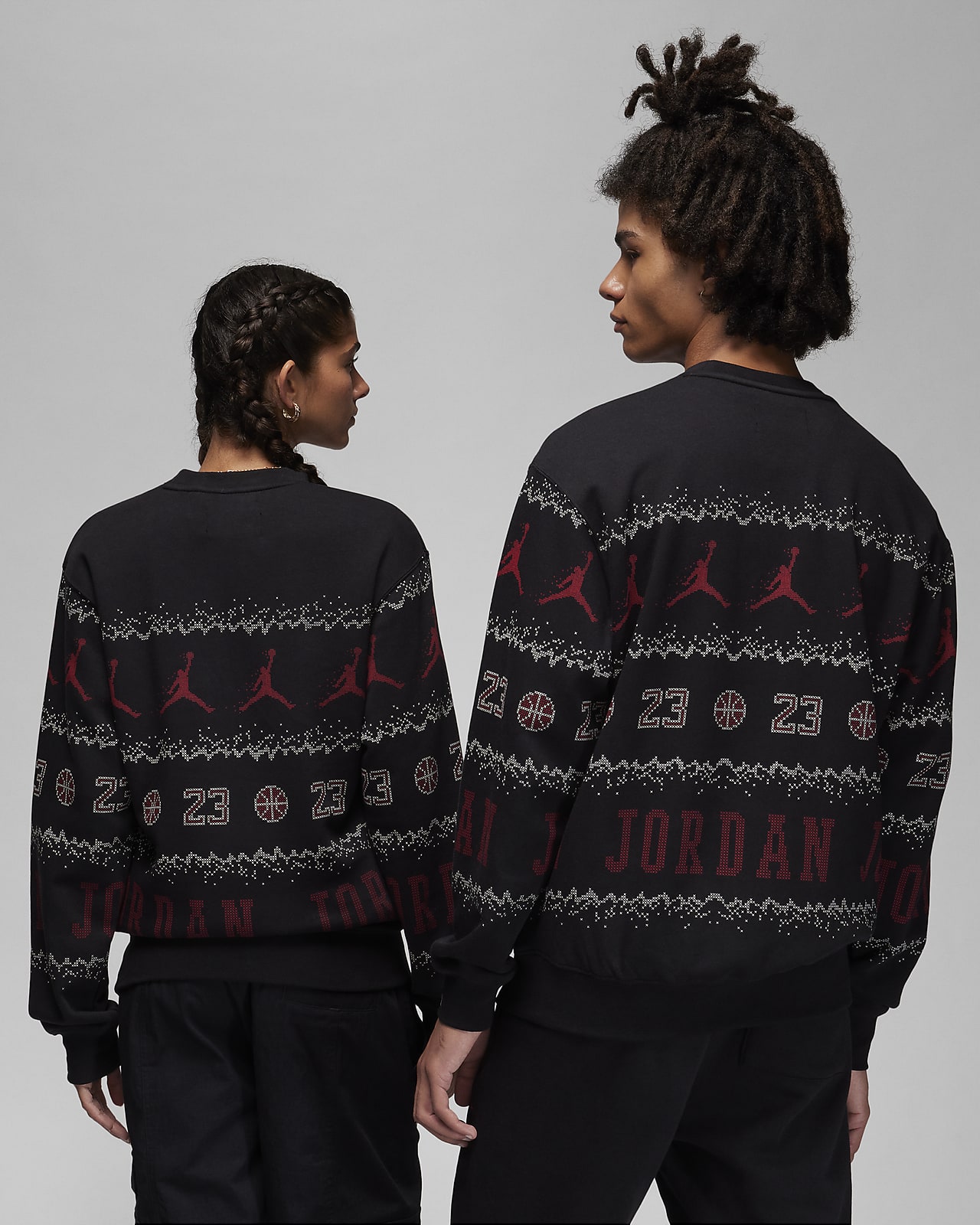 Jordan Essentials Holiday Fleece Crewneck Gym Red / Black