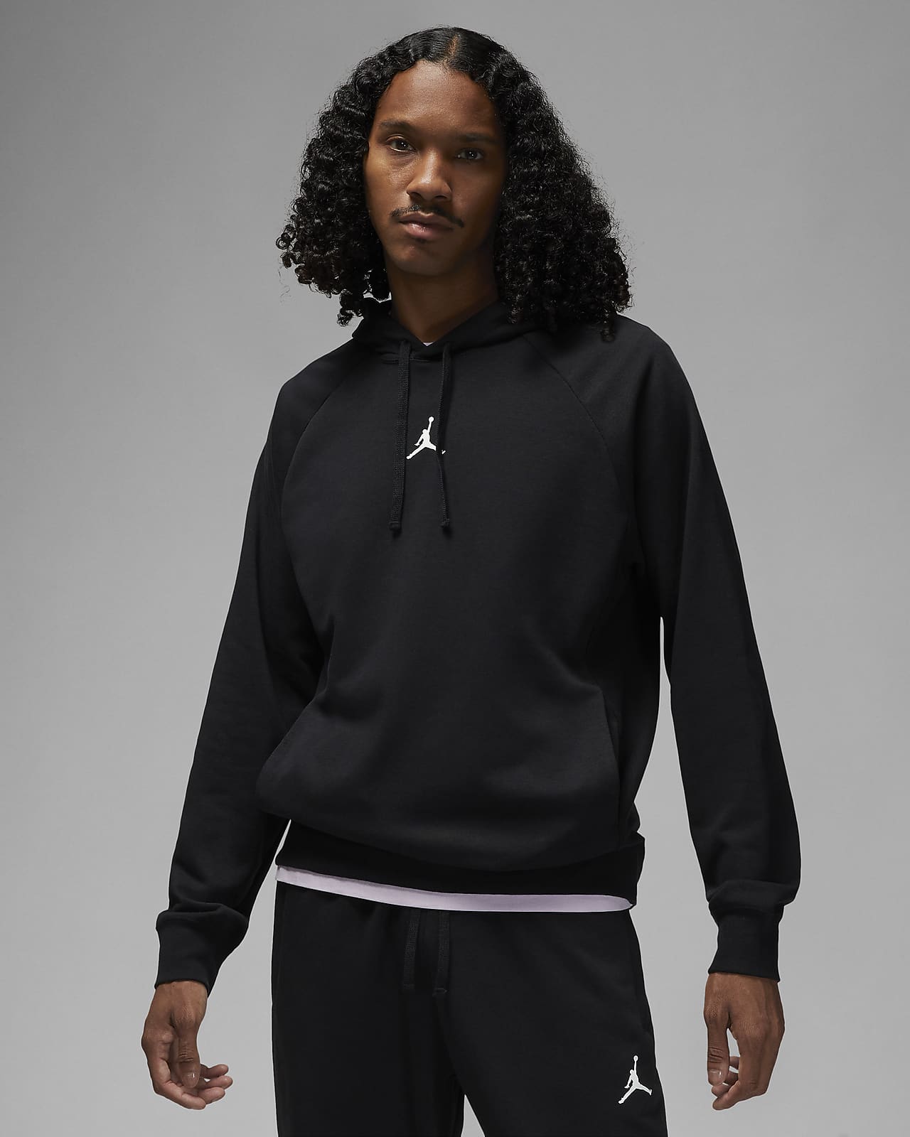 Jordan Men's Sport Dri-FIT Crossover Fleece Hoodie, Large, Black